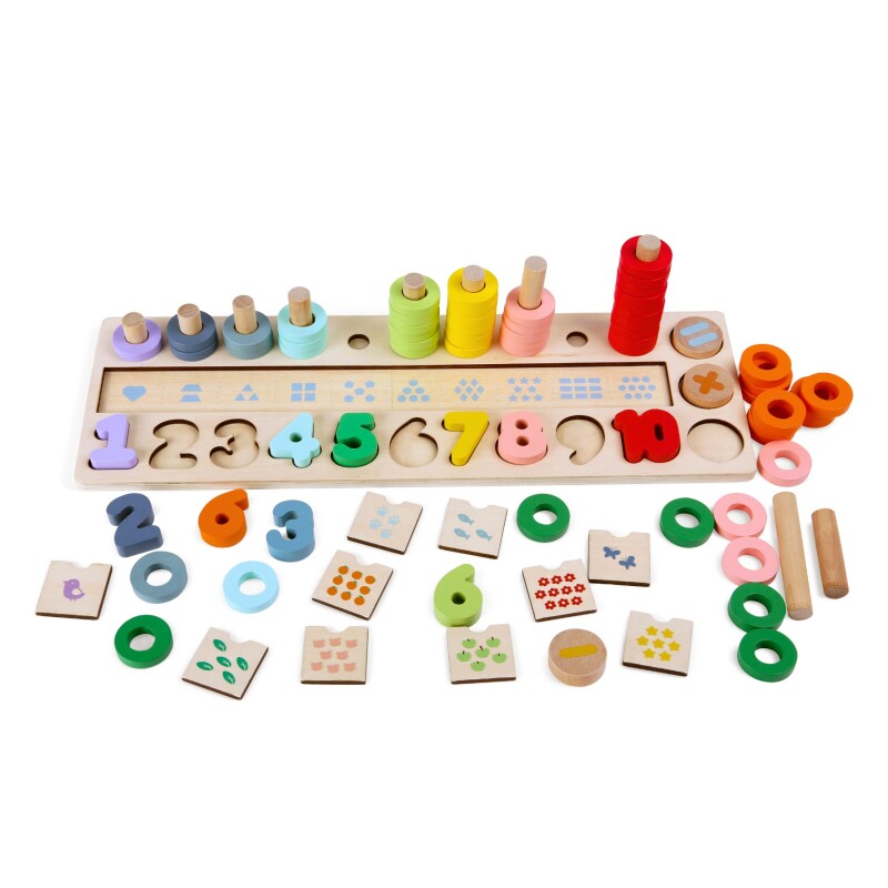 Juego Didáctico de Madera de Números y Encastre Juego Didáctico de Madera de Números y Encastre