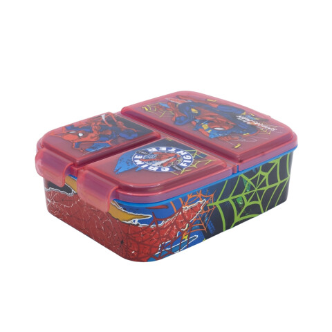 Vianda Infantil con 3 Reparticiones Spiderman Rojo