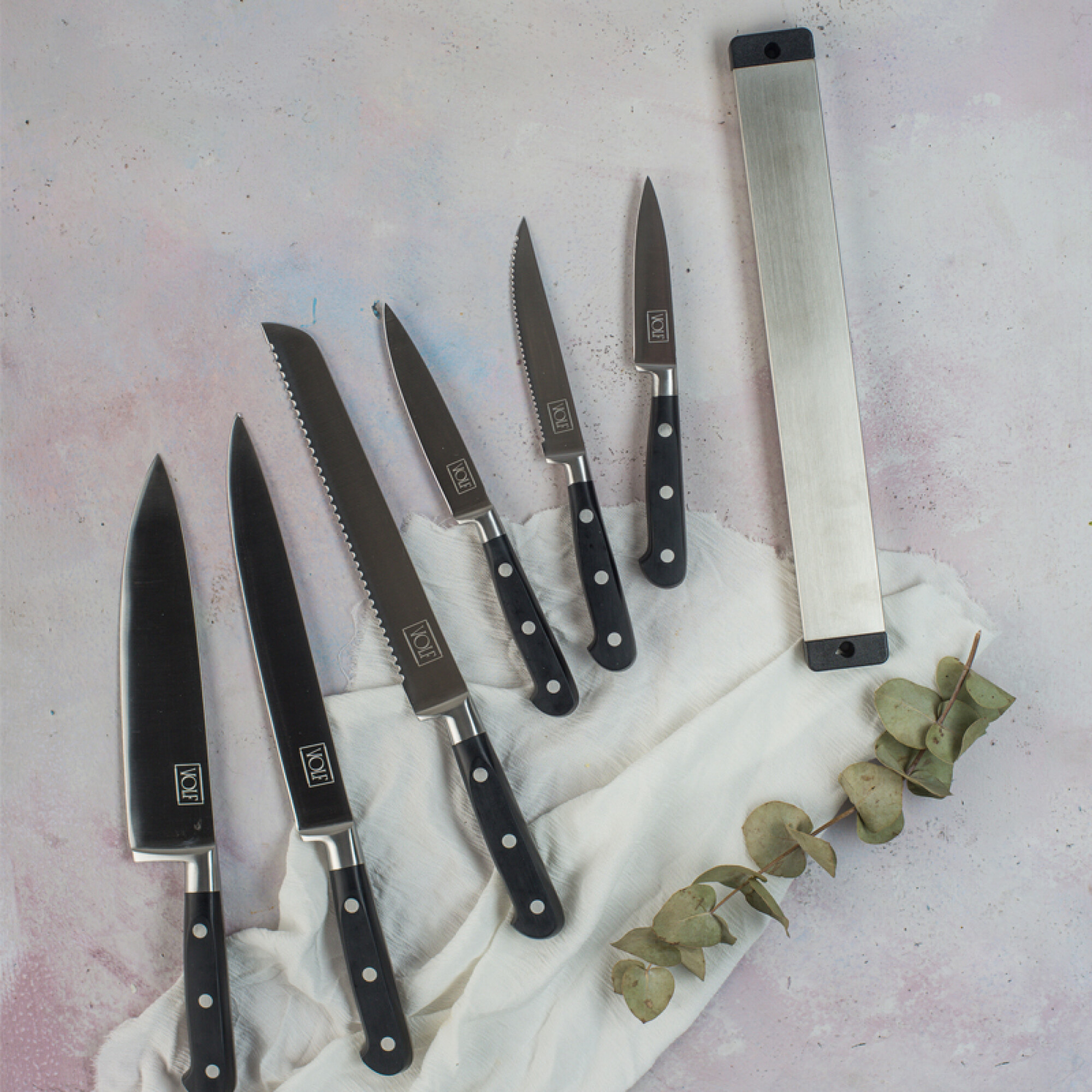 NIUXX Bloque de cuchillos en el cajón con 16 cuchillos, organizador de  cuchillos azul para cuchillos de carne, cuchillos de chef y afilador,  soporte