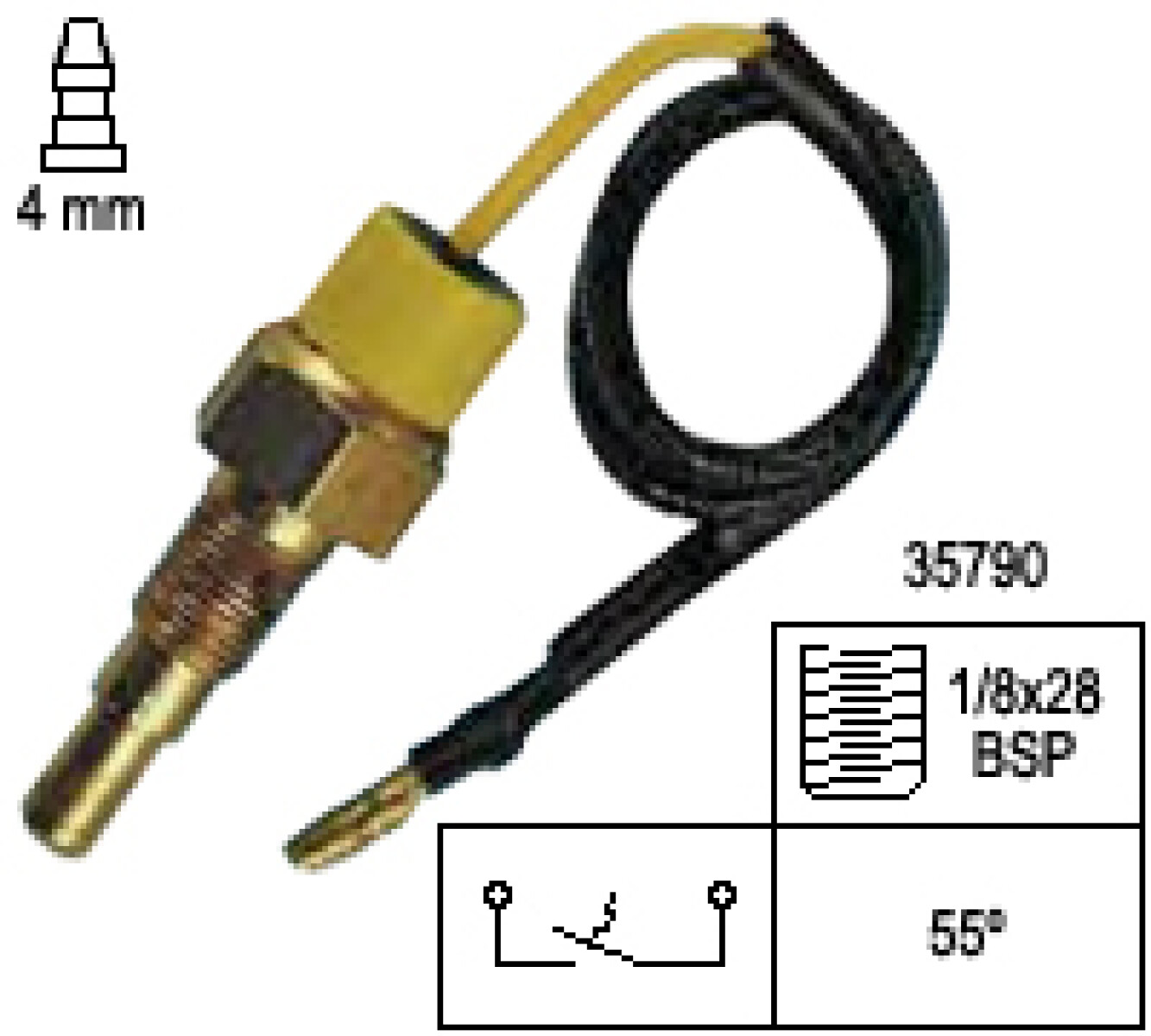 BULBO INTERRUPTOR CHEVROLET CALENTADORES CORSA 1 CABLE FAE 