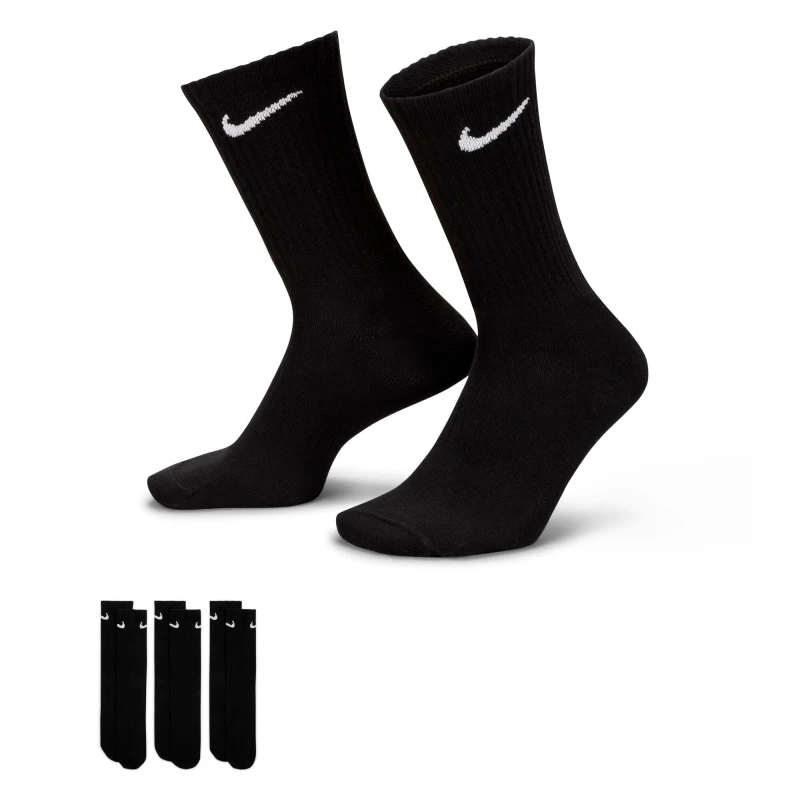 Medias Nike Everyday Ltwt Media larga 3-Pack de Hombre Negro