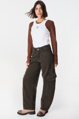 Jean Task Marron Washed