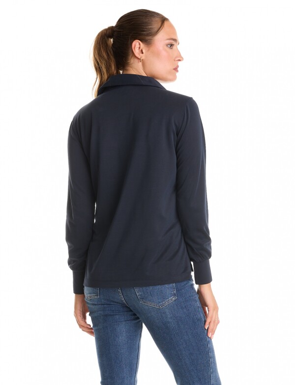 Remera Cuello Solapa MARINO