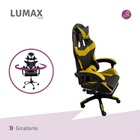 Silla Gamer Lumax Modelo ROM Negro/Amarillo