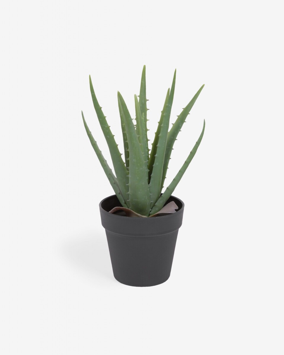Planta artificial Aloe Vera con maceta negro 36 cm 