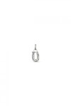 CHARM DE ALEACION DE METALES BAÑADO EN PLATA DE LEY CON FORMA DE LETRA U CON ARGOLLA Charm