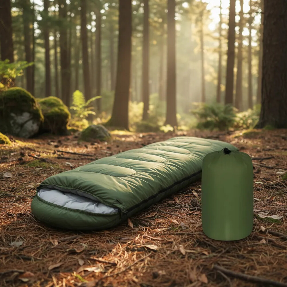 Sobre Bolsa De Dormir Con Capucha Camping VERDE