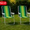 Set X 2 Sillas Altas Aluminio Clásica A Rayas VERDE