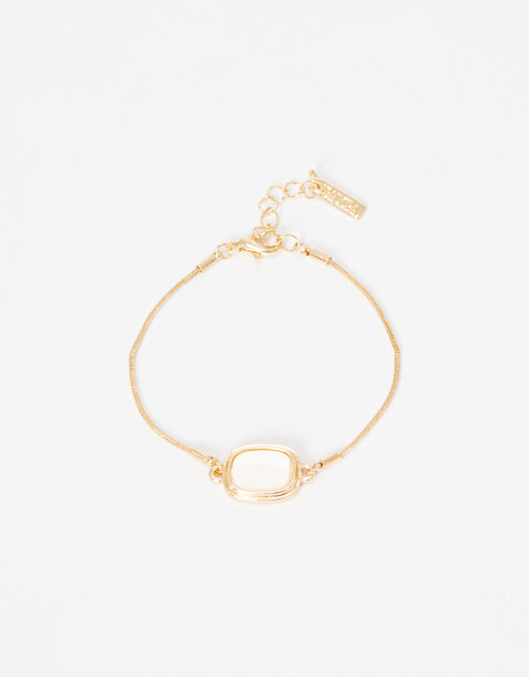 Pulseras Flexibles Acrilico Pulsera Flexible Charm Acrílico. - Dorado