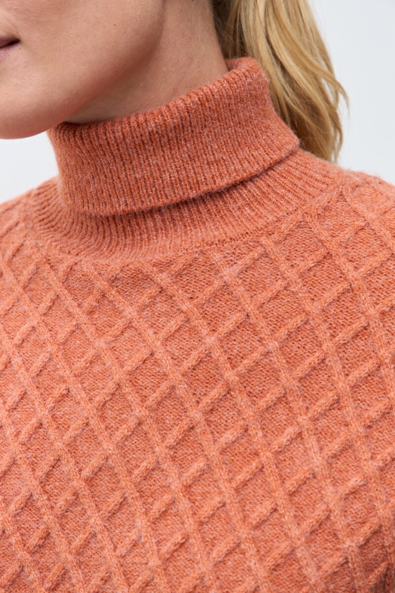 Polera estructuras rombos lacre