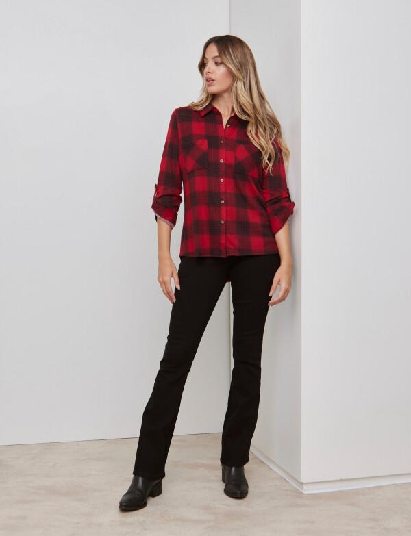 Camisola Soft Cuadros NEGRO/ROJO