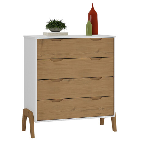 Comoda 4 cajones Linea Veneza Blanco/Miel