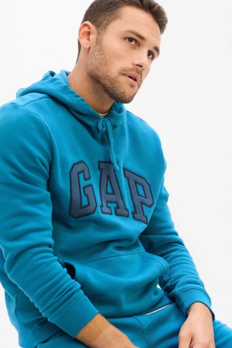 Canguro Logo Gap Con Felpa Hombre Clear Lake Blue
