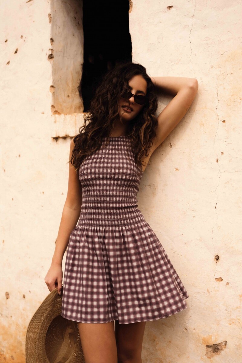VESTIDO BONNIE BORDEAUX CHECK VESTIDO BONNIE BORDEAUX CHECK
