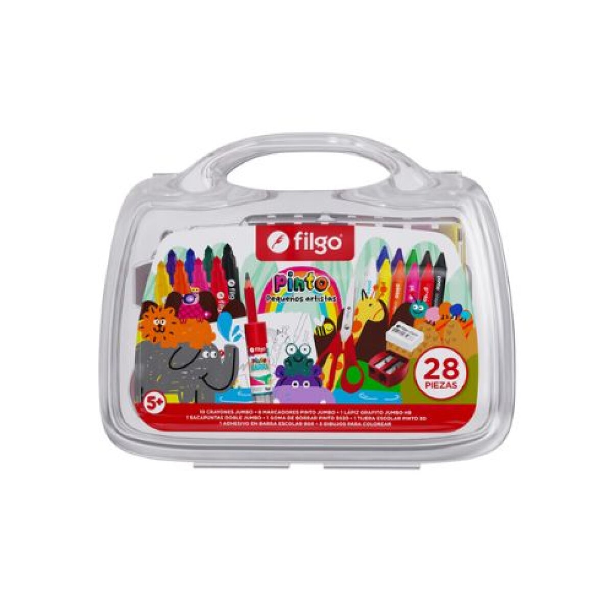 Valija Filgo Pinto Pequeños Artistas - Estuche Plastico X 28 