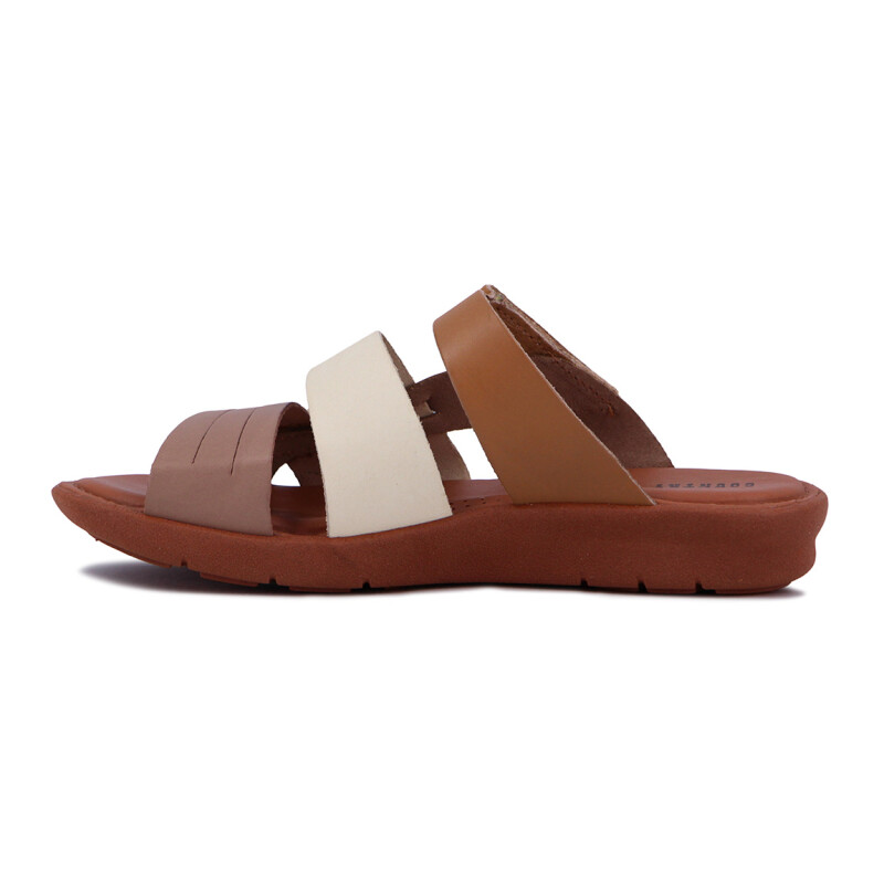 Sandalia Country Mujer Tres Tiras Rosa Viejo-manteca