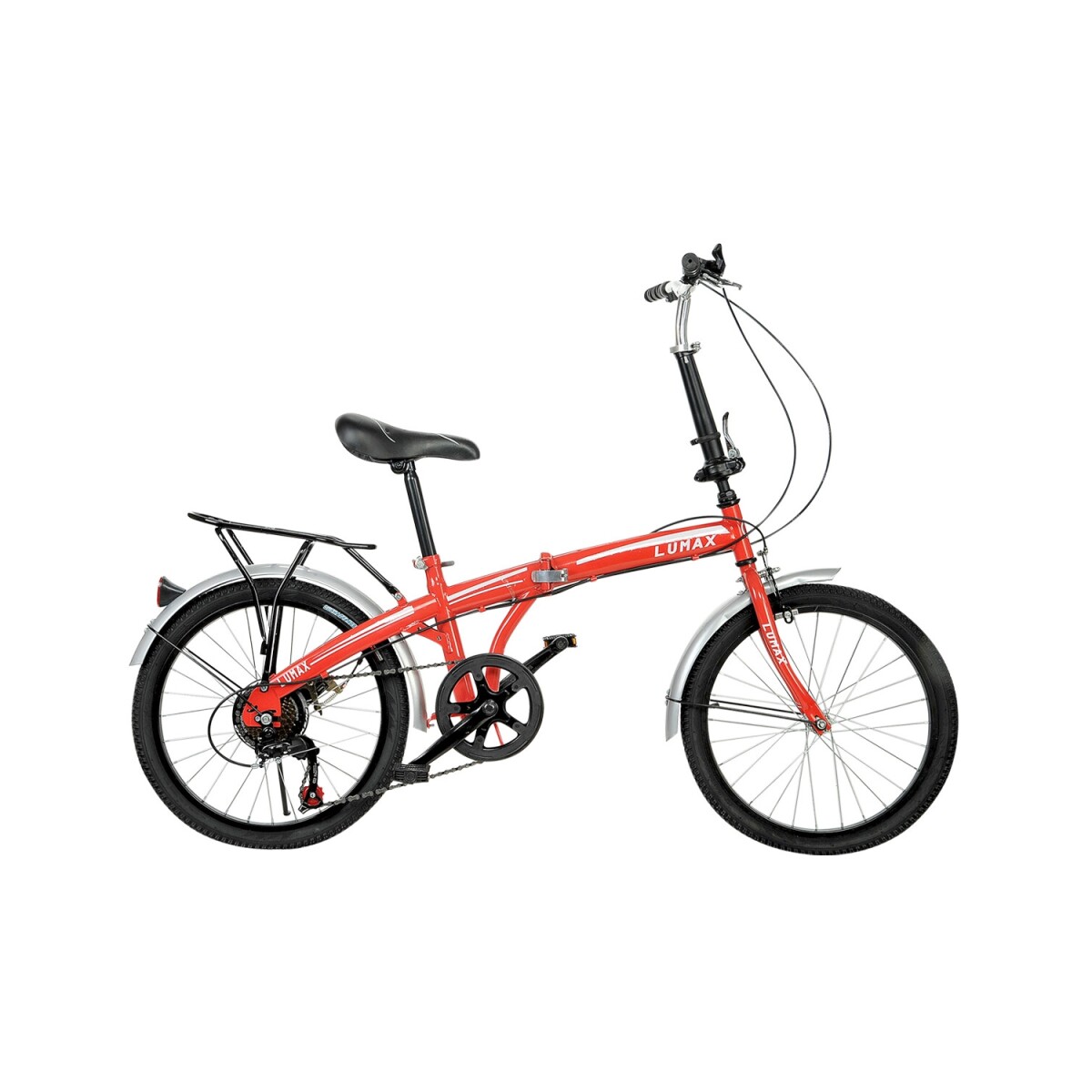 Bicicleta Plegable Rodado 20 Lumax Shimano Parrilla - Rojo 