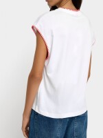 Camiseta Con Bordes Marcados 100% Algodón blanco