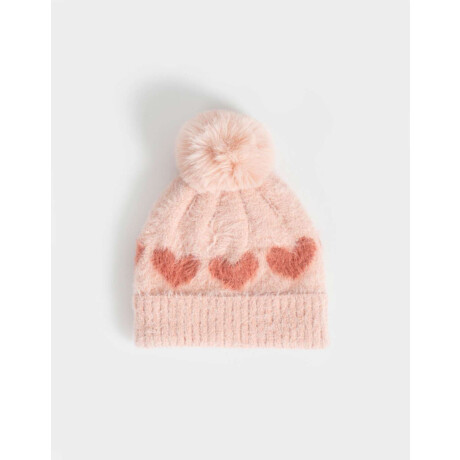Gorro Efecto Peluche Rosa Claro