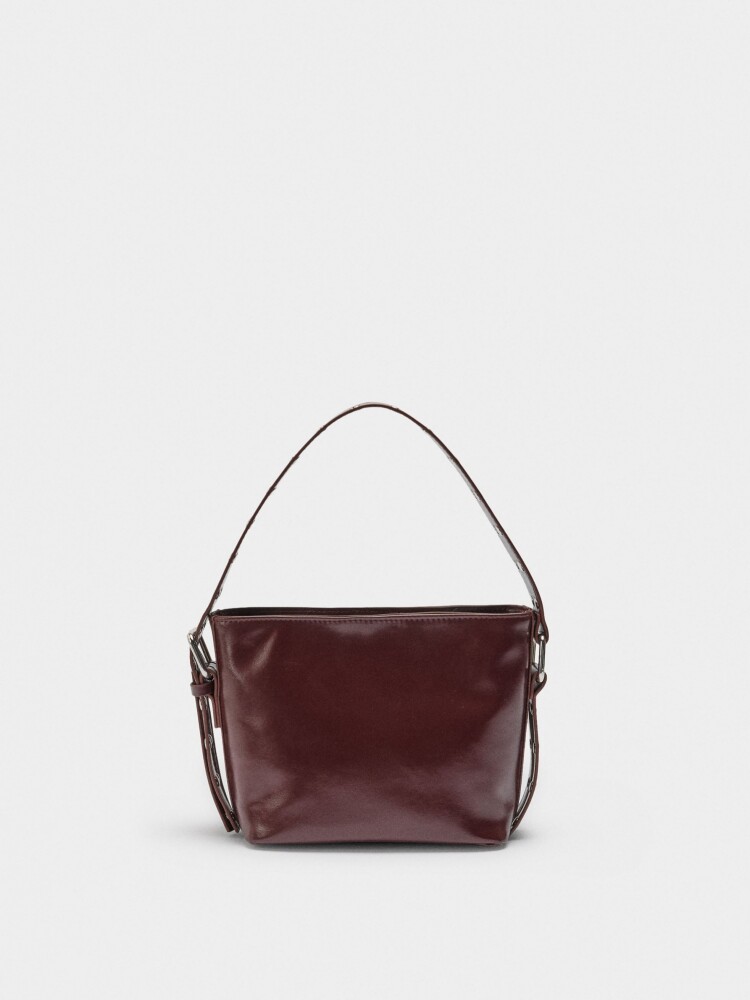 Bolso Bombonera Con Tachuelas burdeos