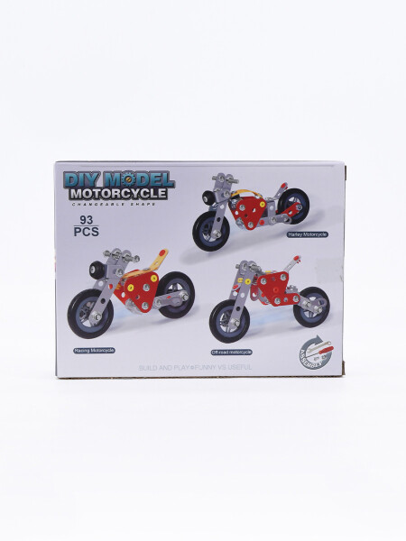 MOTOCICLETA PARA ARMAR PLATEADO