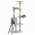 Rascador Torre 5 Niveles En Felpa Y Sisal Para Gato Juego Variante Color Gris Claro
