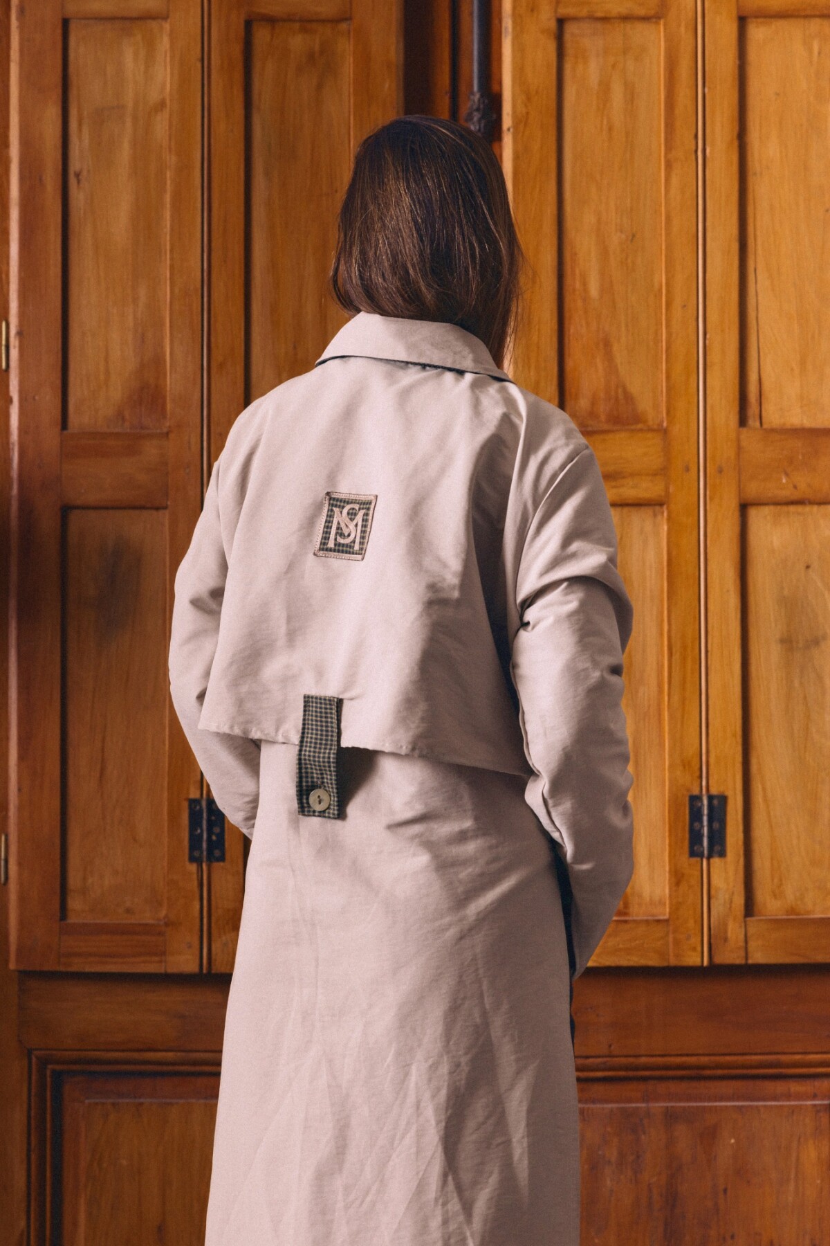 Tweed Rain Coat Beige