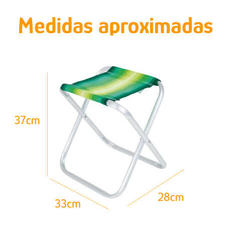 Banqueta Plegable Aluminio Mor Reforzada 90kg Polietileno Verde
