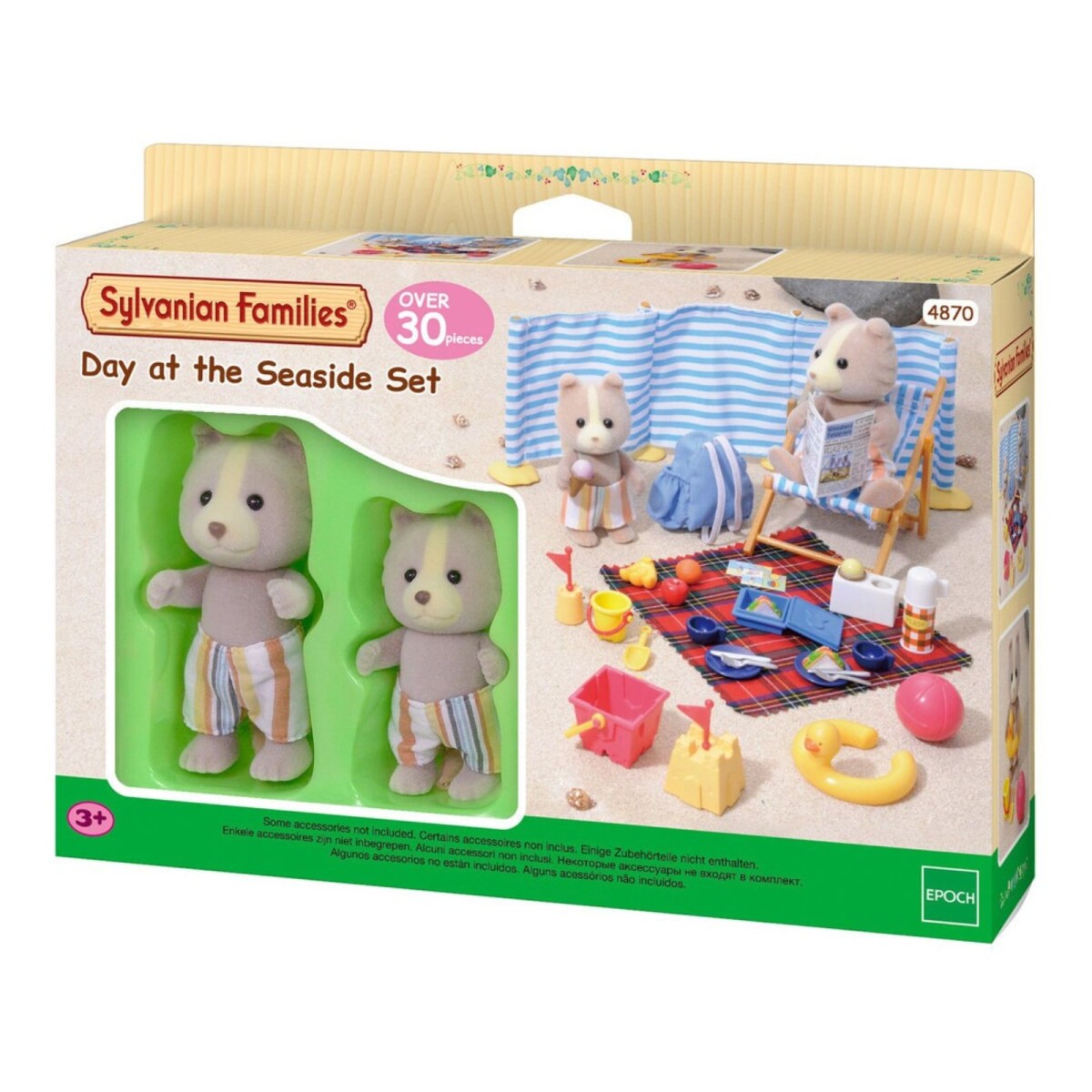 Sylvanian Families Set Playa Picnic Accesorios + 2 Figuras 