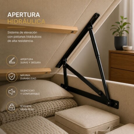 Sommier Queen Thm Iridium Hybrid Con Baúl 160x200 Cm BEIGE