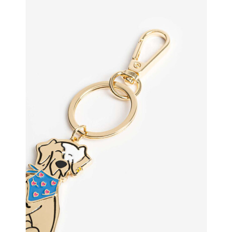 Llavero Y Bag Charm Metálico Perro Combinacion Tricolor