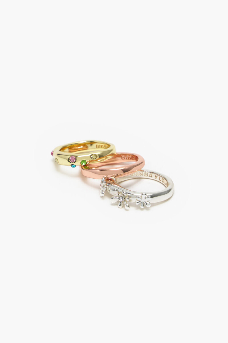 Set anillos y cristales Oro