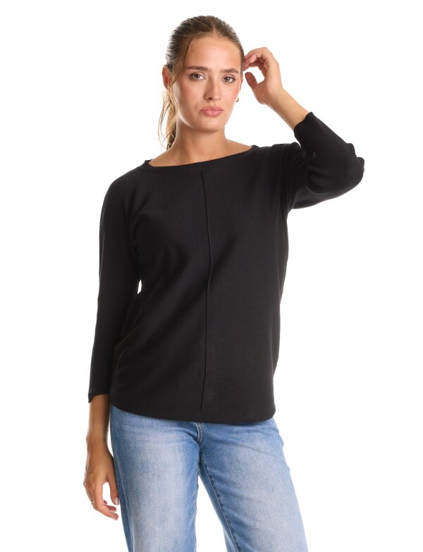 Buzo Espalda Botones NEGRO