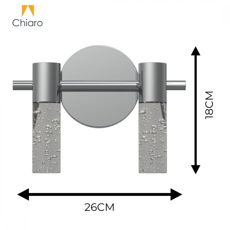 Aplique Led doble cilindro plata efecto agua 10w Aplique Led doble cilindro plata efecto agua 10w