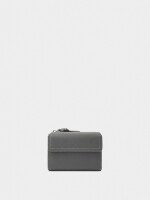 Cartera Lisa Con Solapa gris