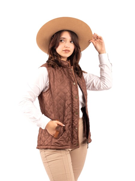 Chaleco Capitoneado Dama Chocolate
