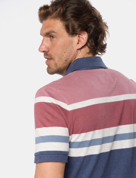 REMERA POLO RAYADA Bordo