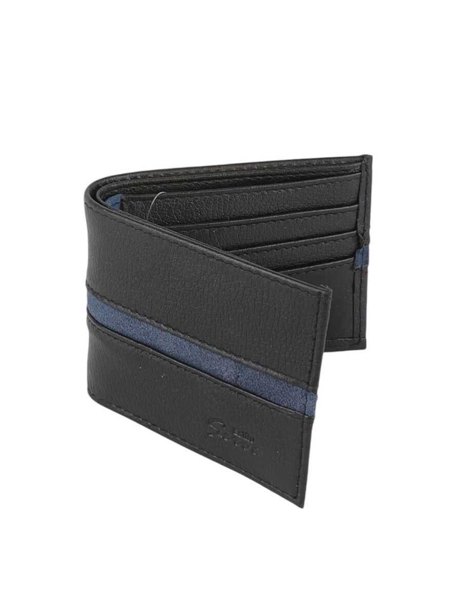 Billetera de cuero con vista en tapa - Negro 