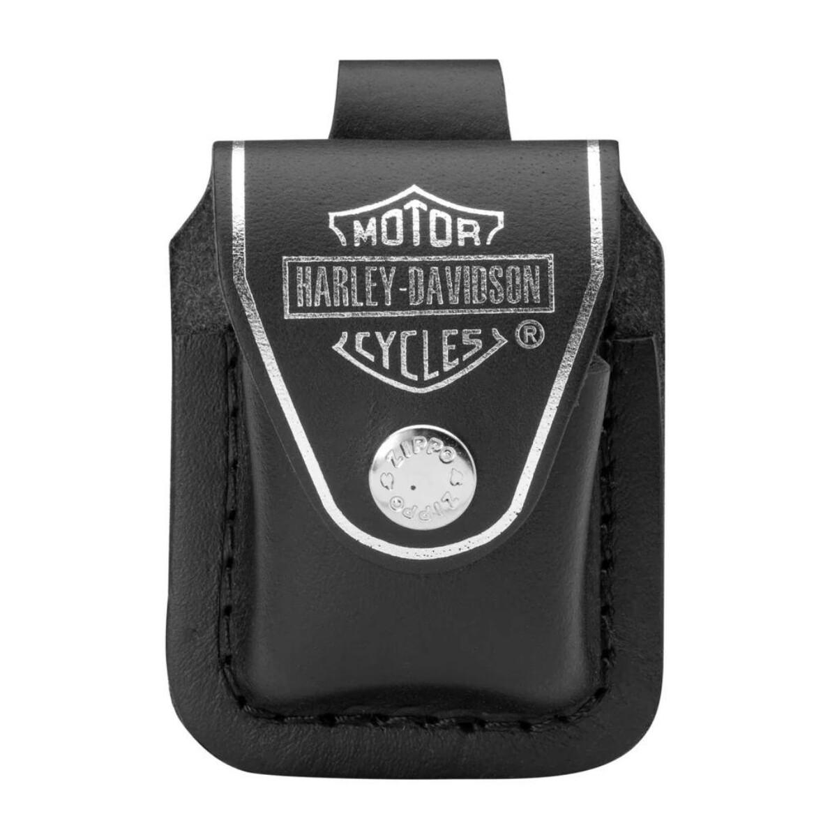 Estuche en cuero Harley Davidson - Zippo - Negro 