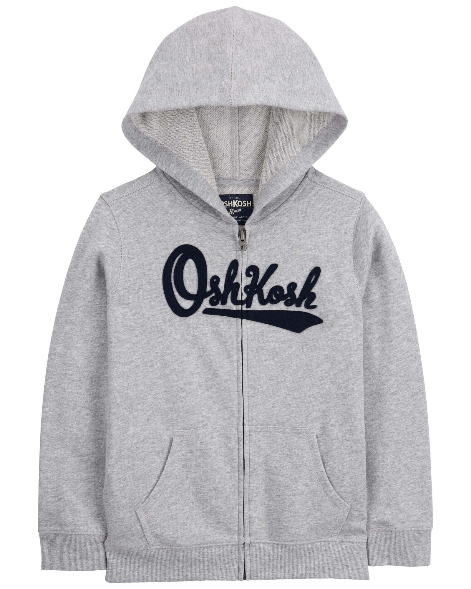 Campera de algodón, con capucha y logo. Talles 6-14 Sin color