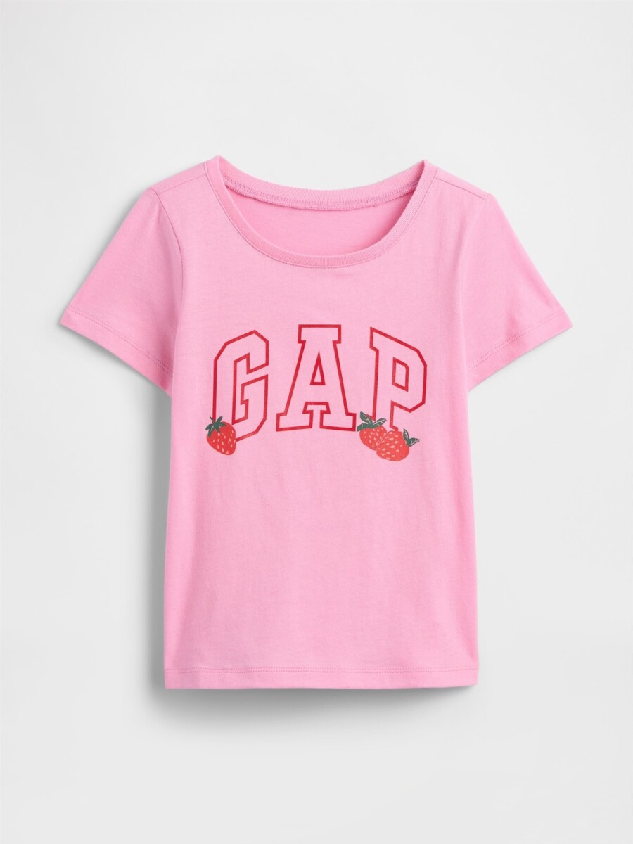 Remera Logo Gap Manga Corta Toddler Niña - Parisian Pink 