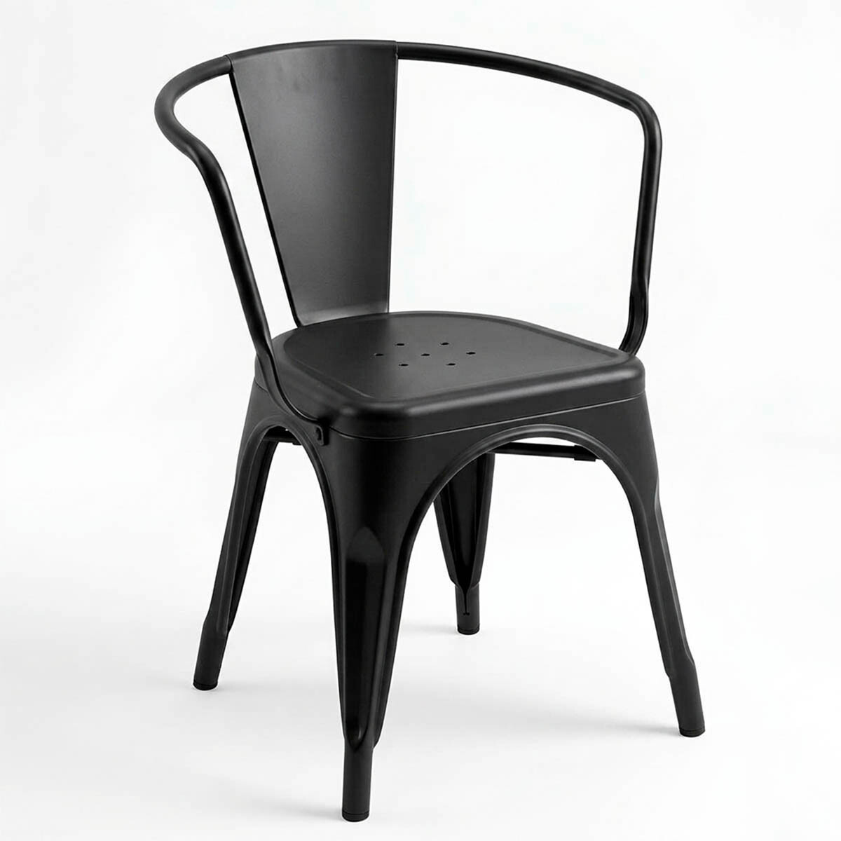 Silla Tolix Fade To Black Metálica Reposabrazo - Negro 