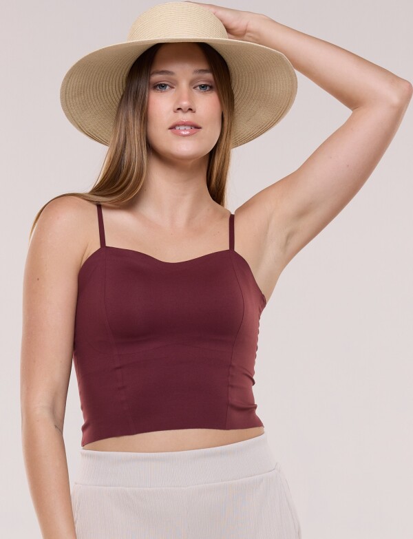 Top Crop Corsé BORDEAUX