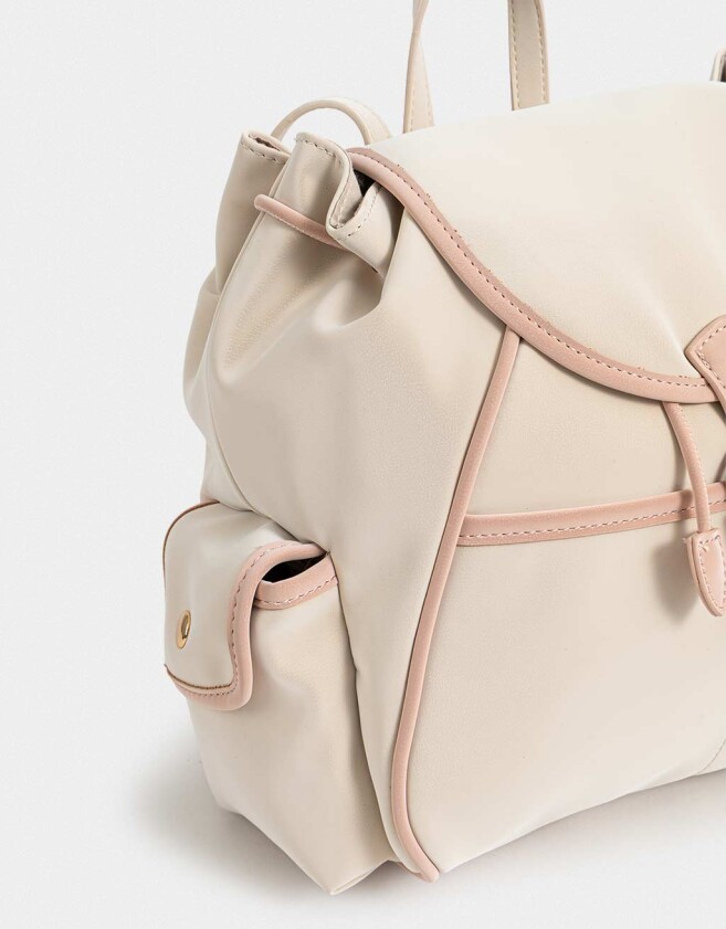Mochilas Urbanas Mochila Solapa Crudo - Blanco Crudo