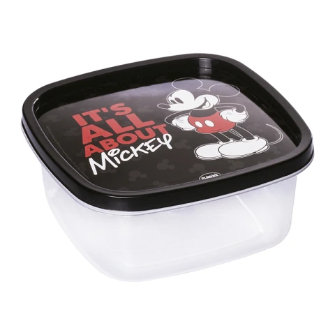 Pote Cuadrado Plástico Mickey 1,1 Lts U