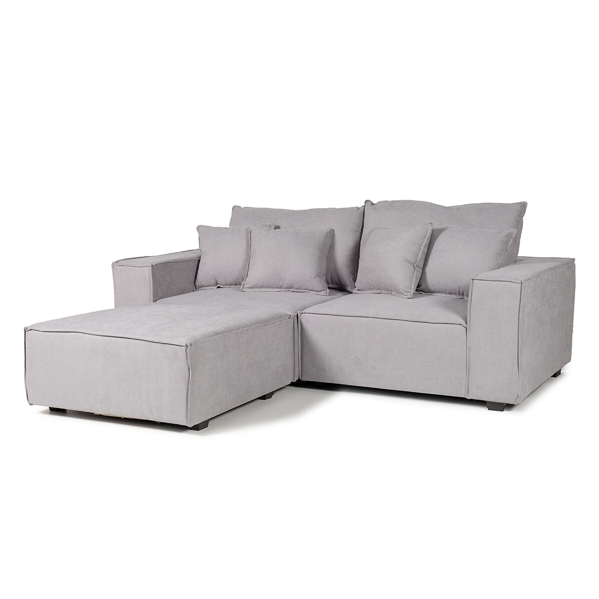 Sofá Modular Maia (3 módulos) - Tela Microfibra - 12074 (Gris) 
