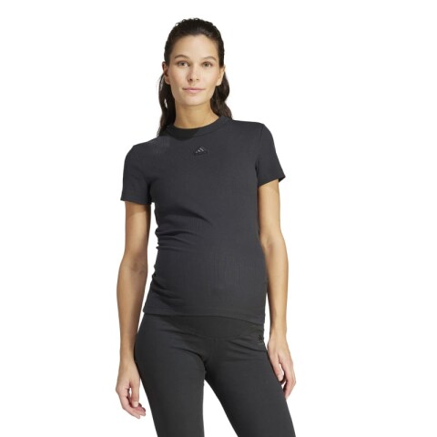 Remera Adidas Ribbed Fitted (Pre mamá) Negro