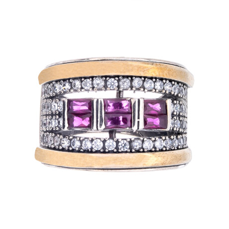 Anillo de plata y double con circonia Anillo de plata y double con circonia