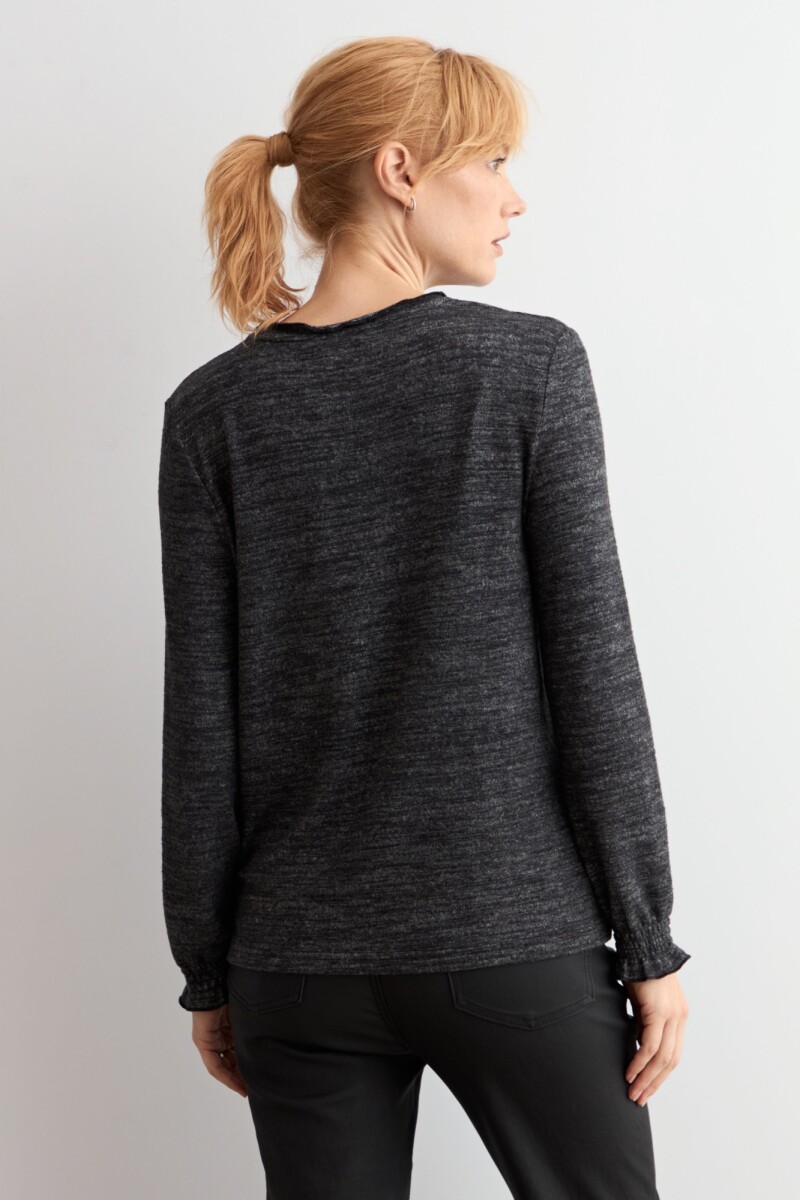 Media polera texturada gris melange
