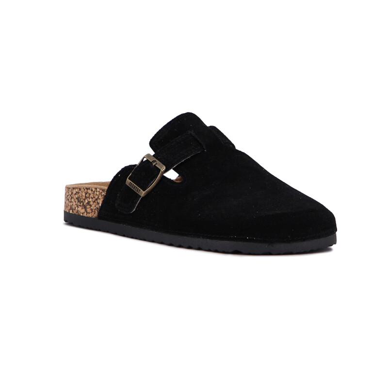 Country Zueco Dama Una Tira C/ Hebilla - Negro Negro